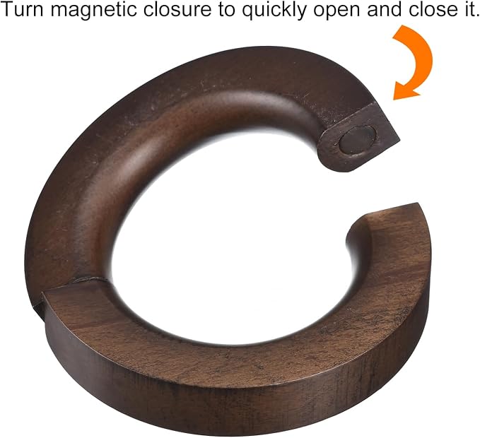 uxcell 2Pcs Wooden Rings, 4 Inch Wood Circles Round Ring Hanger Closet Circle Organizer Holder for Shop Scarf Pants Belt Ties, Brown