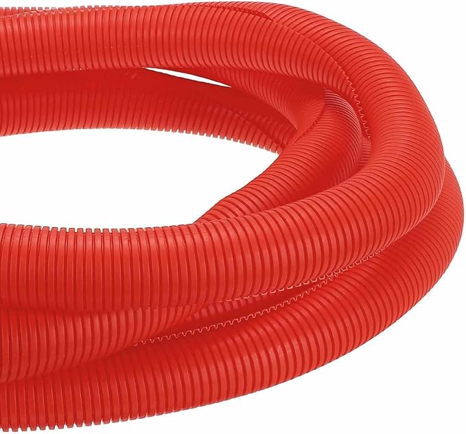 DMiotech 20ft Wire Loom Split Tubing 2 Inch(50.8mm) ID, Cord Protectors from Pet Flexible Conduit Cable Management for Office Home Garden, Red