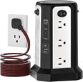PASSUS PD65W USB C Fast Desktop Power Strip Surge Protector | Desktop Charging Station, 12 AC Outlets|4 USB C|1 USB A, 10FT Extension Cord with Overload Protection for Home Office Dorm