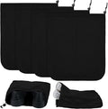 4 Pcs Travel Shoe Bags Spandex Shoes Pouch with Interior Divider and Drawstring for Women Men Luggage Packing (Black)