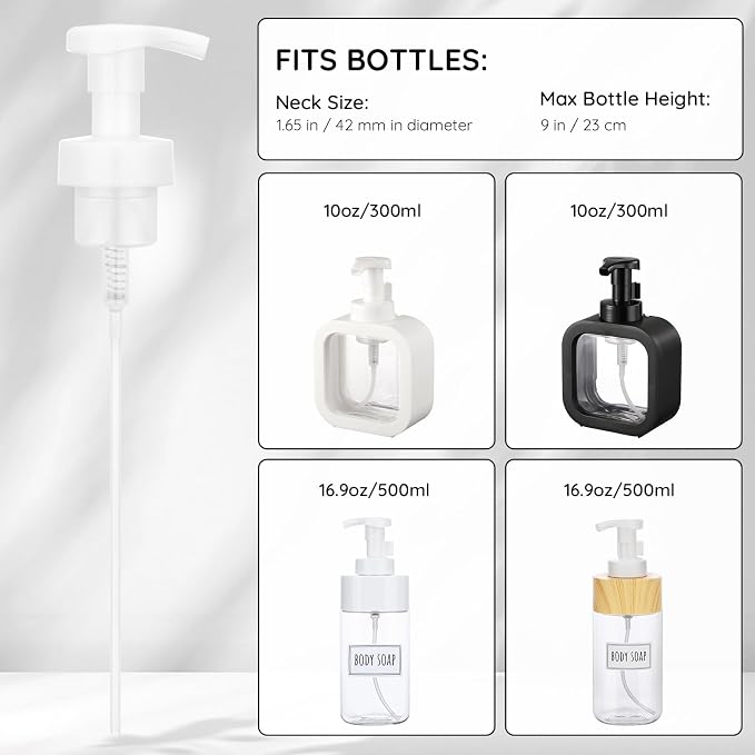 Segbeauty 3pcs White Foam Hand Soap Dispener Pump Replacement, Foam Dispenser Pump for Kitchen Hand Soap Dispensing Bottle, Bathroom Foaming Pumps Head, 40 Thread Size Foaming Bottle Lid Reusable