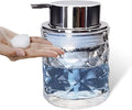 Glass Hand Foaming Soap Dispensers with Silver Pump Refillable Hand Soap Dispenser for Bathroom Kitchen (1Pack-D881)
