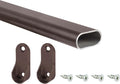 Outwater 48 Inch Oil Rubbed Bronze Aluminum Oval Closet Rod Kit, 1-3/16 Inch x 19/32 Inch Profile, Includes Matching Screw Mount Supports and Mounting Screws, Pack of 14