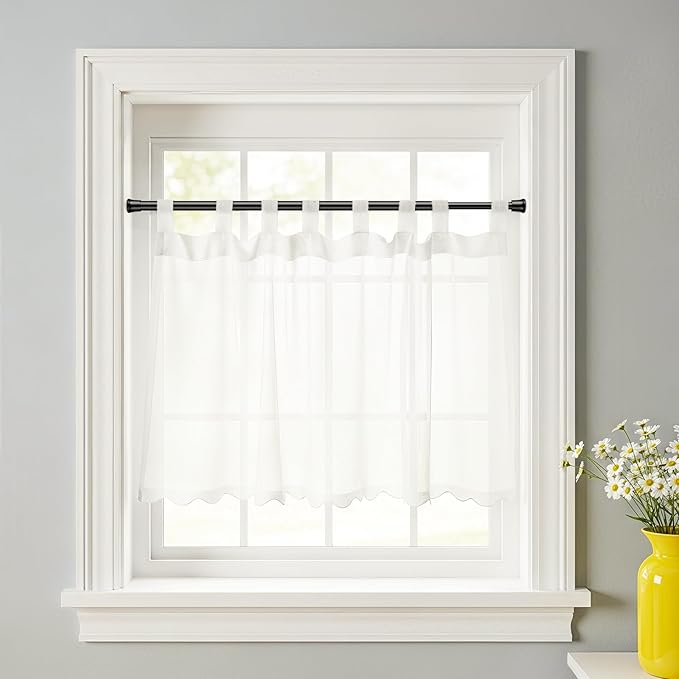 4 Pack Spring Tension Curtain Rods 16-28 Inches,5/8" Diameter Black Spring Load Adjustable Expandable,Small Short Tension Curtain Rod for Windows,Kitchen,Doorway,Bathroom,Cupboard Bars