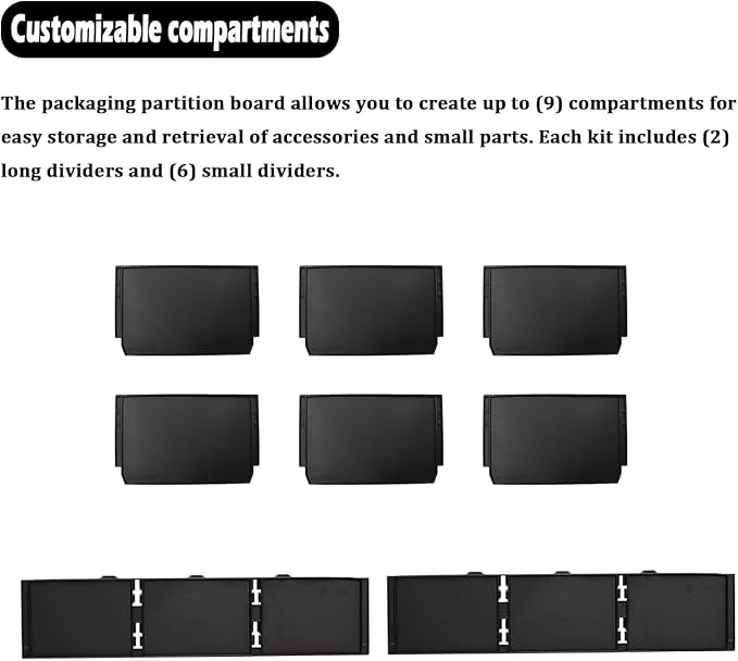 48-22-8473 Packout Dividers For Milwau-kee | Packout 3 Drawer Dividers Tool Box (Black-2 Pack)
