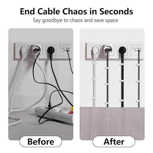 Jadaol Cable Clips with Nails, 400 Pack Cord Wire Clips (5mm 6mm 8mm 10mm), Nail-in Flat Cable Tacks for Ethernet Cable, Coaxial, TV, Speaker, Electrical Wire, White