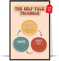 LOLUIS Mental Health Poster, Boho Therapy Tools Educational Supplies Art Print Classroom School Office Decor (The Self Talk Triangle, Custom Frame Type)