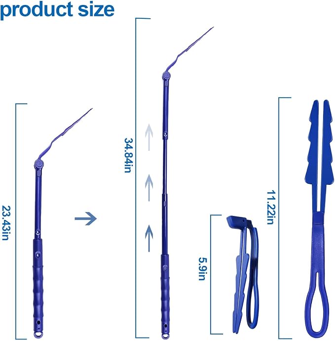 Replacement Handles Compatible with Swiffer Duster Refill, Swiffer Duster Extended Handle,Foldable & Extendable Dust Handle Only(Blue 5pcs)
