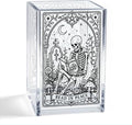 Read In Peace Acrylic Pen Holder, Gothic Skeleton Reading Book Desk Pencil Cup Organizer, Book Lover Office Desk Accessory, Halloween Bookworm Gifts for Women Librarian Reader Book Lover