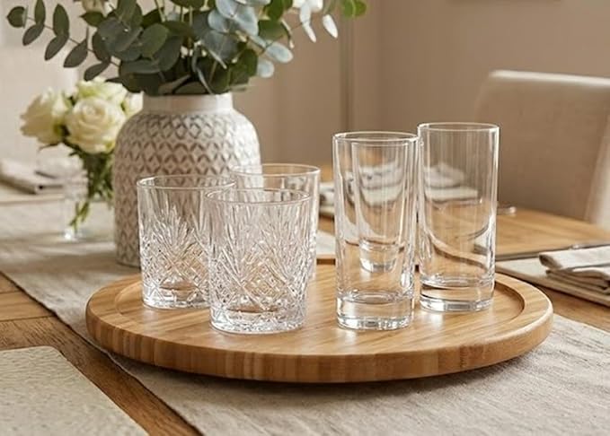 YBM Home Bamboo Wooden Non-Skid Spinner for Kitchen, Pantry, Fridge, Cupboards, or Counter Organizing, Fully Rotating Organizer