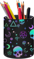 Magic Skull Pen Holder Pencil Cup for Desk Organizer | Cute Makeup Brush Holder PU Multifunctional Office Suppliesfor Decor Home Classroom School