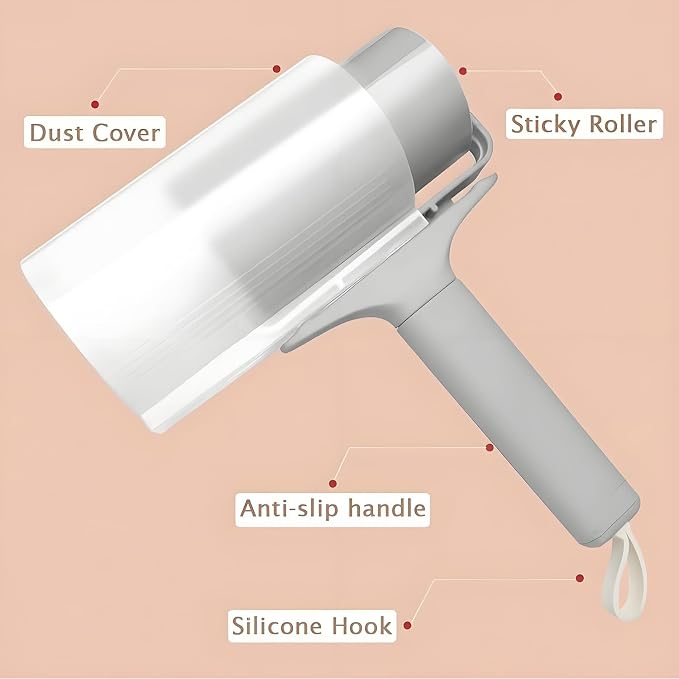Reusable Lint Roller 2 Pack, Washable Sticky Lint Roller with Cover for Pet Hair, Portable Travel Lint Remover for Clothes, Purse, Furniture, Car, Large Mini Lint Brush for Home and Travel (Grey)