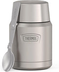 THERMOS ICON Stainless Steel Food Jar with Spoon, 16 Ounce, Matte Stainless