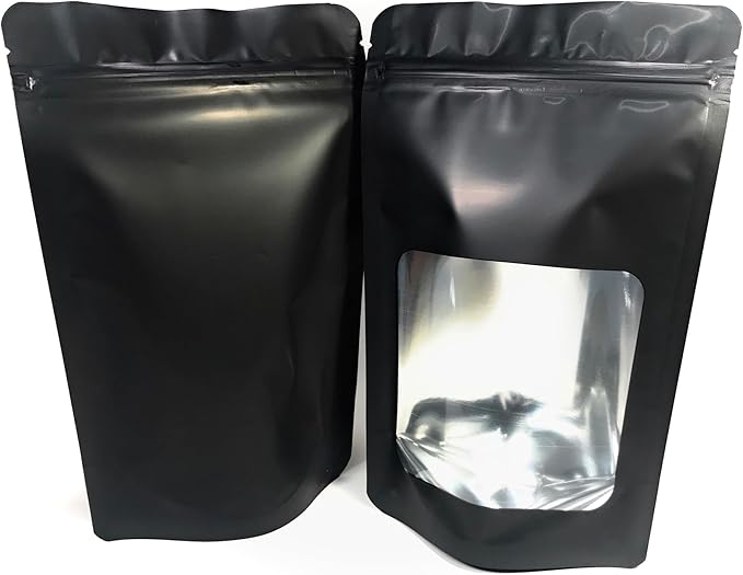 50 Pack Mylar 4 Mil Thick Smell Proof Bags: 4”x 5.5” | 5”x 8” | 6” x 9” Stand Up Zip Seal Foil Pouch. Food Grade. Travel, Storage and Display ROYPACK (Medium 5" x 8")