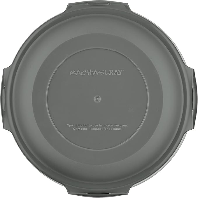 Rachael Ray Leak-Proof Nestable Container Food Storage Bin Set, 10-Piece, Clear with Gray Lids