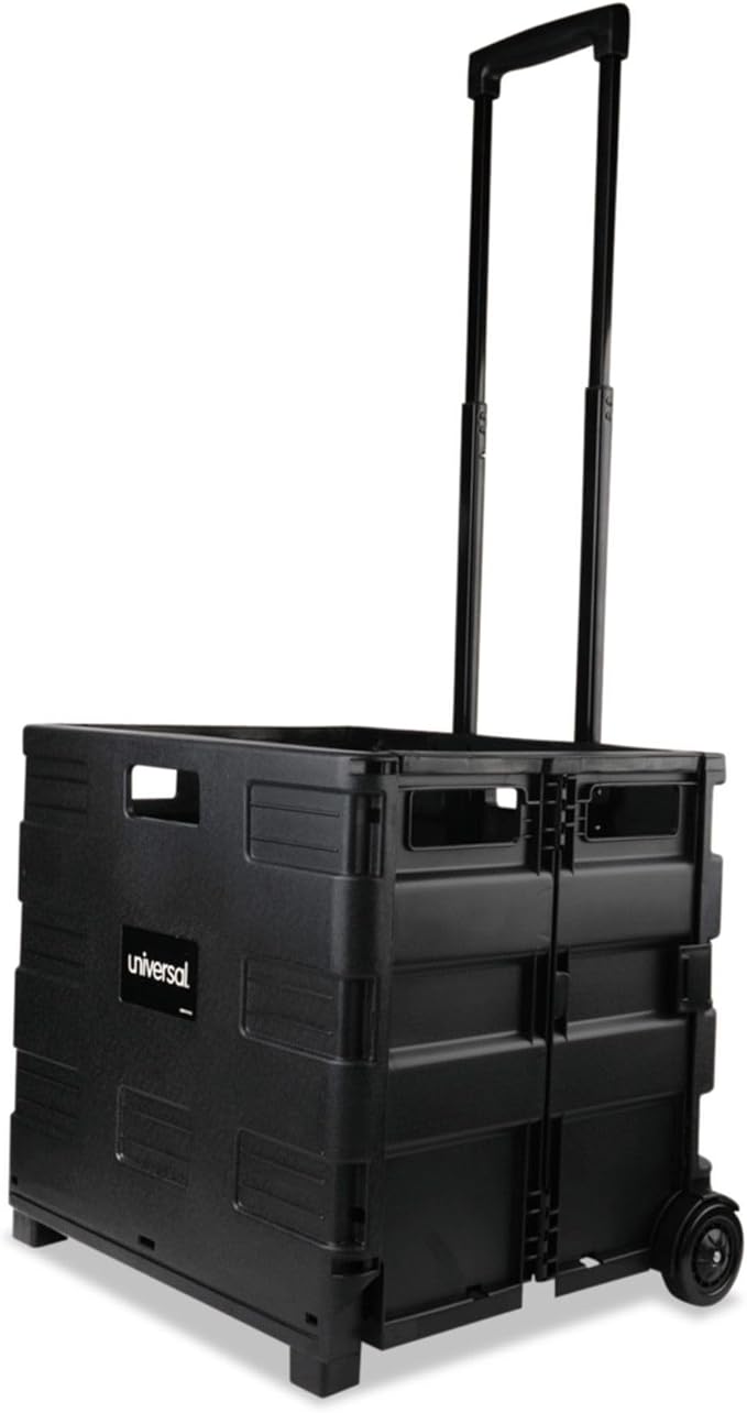 Universal Collapsible Mobile Storage Crate, 18 1/4"x15"x18 1/4" to 39 3/8", Black (14110)
