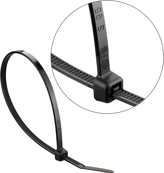 Superun Black Zip Ties 12 Inch 50 Lbs UV resistant Cable Ties 100 Pack | Self-locking,Width 0.19",Max Bundle Diameter 3.2",Industrial Grade,fireproof,Heavy duty,For indoor and outdoor