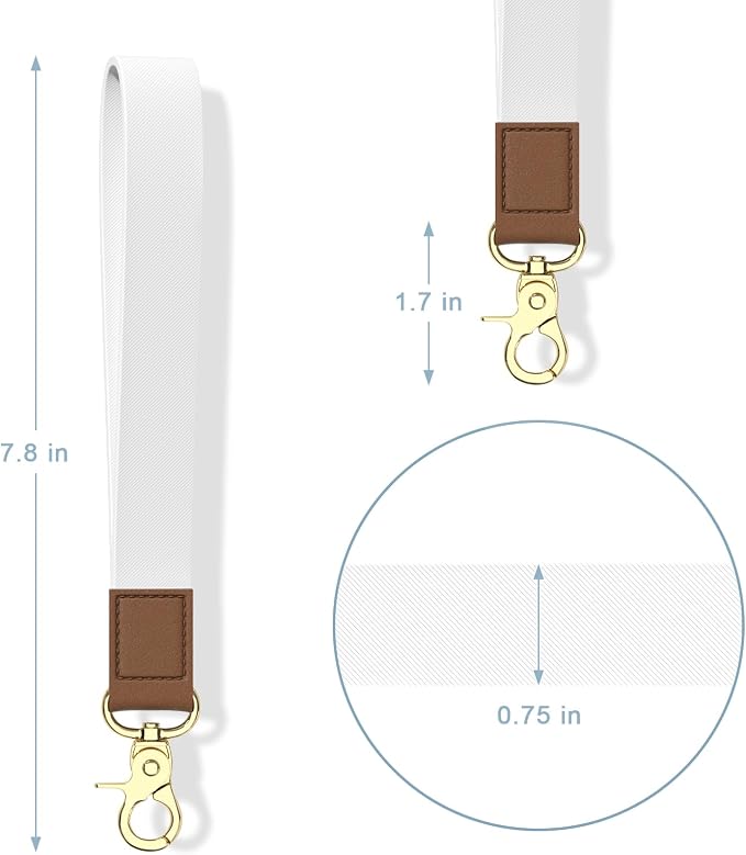 Aiawoxc Credit Card Holder, Small RFID Wallet Slim Leather Card Organizer Case with Zipper and Wristlet Strap, White