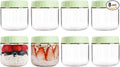 SHOWIN Overnight Oats Containers with Lids, 10oz Glass Jars with Lids 8 pcs, Light Green, Wide Mouth Mason jars for Salad, Yogurt, Snacks, Meal Prep