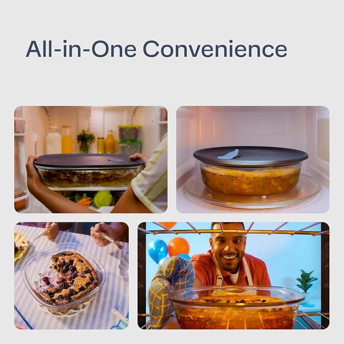 Tupperware Voila Glass Round Food Storage – Baking Dish, 1.8 qt / 1.7 L
