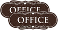 All Quality Designer Office Sign | Easy Installation ‌ - Dark Brown - Medium (2 Pack)