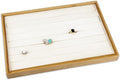 The Display Guys - Stackable Jewelry Tray and Organizer - for Drawers, Dressers, Store Display (7 Ring Rolls, Bamboo Suede)