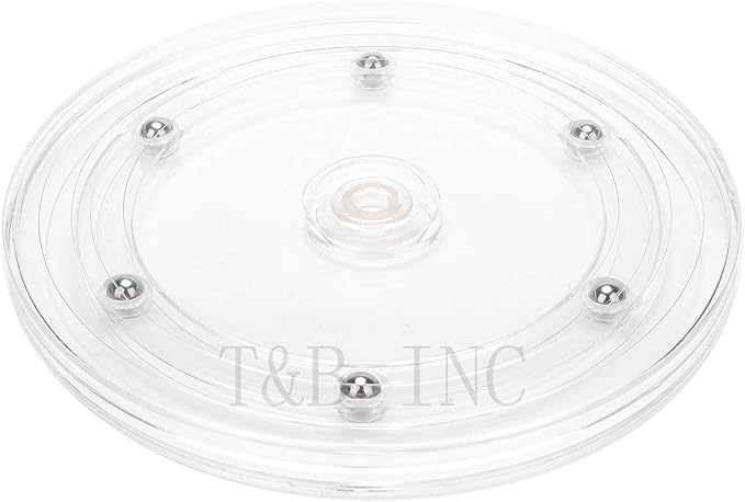 TamBee 2 Pack 6 Inch Lazy Susan Turntable Organizer, 360° Rotation White Acrylic for Spice Rack, Cake, TV, Laptop, Crafts, Kitchen, Cabinet, Pantry Decorating