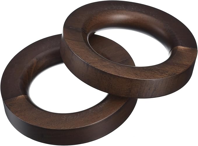uxcell 2Pcs Wooden Rings, 4 Inch Wood Circles Round Ring Hanger Closet Circle Organizer Holder for Shop Scarf Pants Belt Ties, Brown