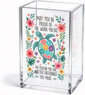 Funny May You Be Proud Of The Work You Do Acrylic Pencil Holder Cup | Inspirational Gifts for Women Coworker Turtle Lover, Appreciation Retirement New Job Gifts for Teacher Nurse Employee