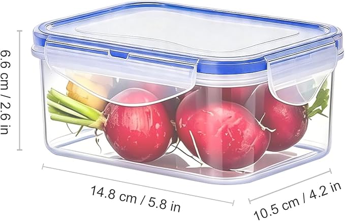 KIGI Food Storage Containers, 4-Pack (2.48 Cup) | Leak-Proof for Lunch & Snack, Airtight & Microwave safe for Meal Prep & Leftovers, 4-Sided Locking lids, BPA-Free Plastic