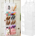 HOMELUX THEORY Hanging Shoe Organizer for Closet, 6 Tier Over the Door Shoe Organizer 120D Extra Thick with Deep Pockets, Shoe Rack for Closet & Entryway, with 4 Side Storage Pockets (Transparent)