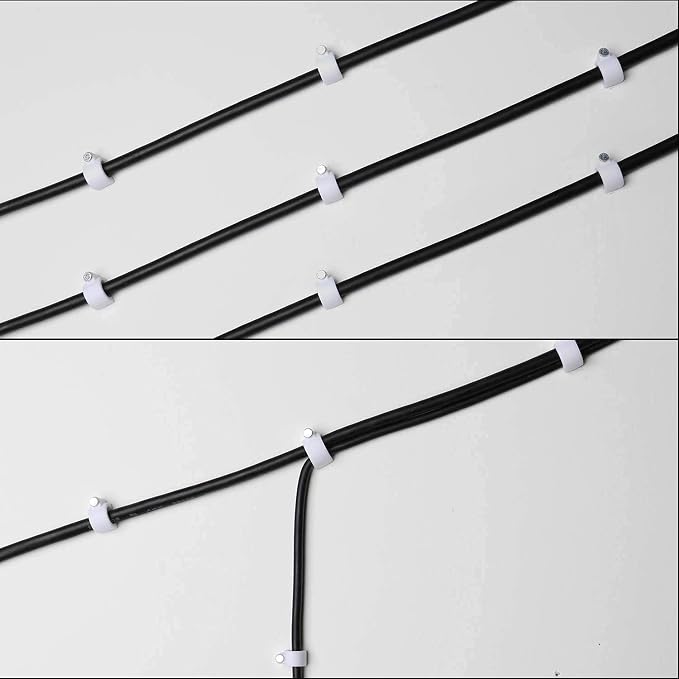 Cable Clips 10mm Nail in Cable Holder Clip 100 Pcs Wire Clips Speaker Tacks for Cords Coax Clamps Ethernet Cord Tacks RG6 RG59 CAT6 RJ45 Wall Wire Organizer