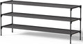 Kitsure Shoe Rack - Non-Woven Shoe Rack Shelf, 43.3" Wide - 3 Tier, Black | Shoe Organizer for Closet, Entryway, Garage, Stackable Shoe Shelves, college dorm&apartment essentials