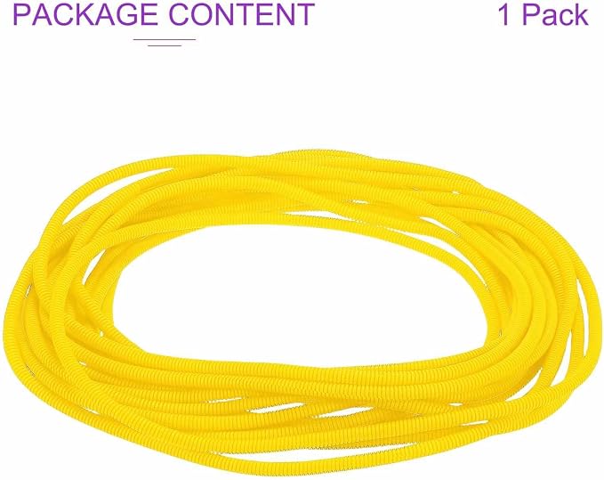 DMiotech 50ft Wire Loom Split Tubing 1/4 Inch(6.4mm) ID, Cord Protectors from Pet Flexible Conduit Cable Management for Office Home Garden, Yellow
