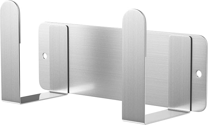 2 Pack Stainless Steel Cutting Board Pot Lid Organizer | 2-pack value set with adhesive & screws; rustproof steel, organizes kitchen utensils, pot lids & bathroom scale