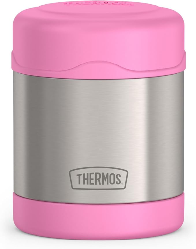 THERMOS FUNTAINER Kids Food Jar, 10oz, Light Pink | Kid-Friendly Stainless Steel Insulated Food Container, Keeps Food Hot or Cold Longer for School & Play, BPA Free