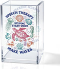 Speech Therapy Helping Every Voice Acrylic Pencil Holder Cup, Autism Awareness Gifts for Special Education Teacher, Funny Ocean Animals SLP Pen Holder for Women Speech Therapist, SLPA Gifts
