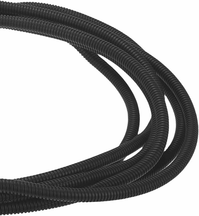 DMiotech 20ft Wire Loom Split Tubing 3/8 Inch(9.5mm) ID, Cord Protectors from Pet Flexible Conduit Cable Management for Office Home Garden, Black