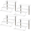9 x 6 in Acrylic Display Risers Shelf for Pops Figures, 4 Tier Perfume Organizer Stand, Dessert Shelves for Party, Clear Display stand for Decoration and Organizer