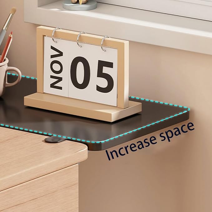 Desk Extender Tray, Punch-Free Clamp on 90° Foldable Keyboard Drawer Tray, Table Mount Armrest Shelf, Computer Elbow Arm Support (White, 27.6"*9.8"*0.5"/70cm*25cm*1.2cm)
