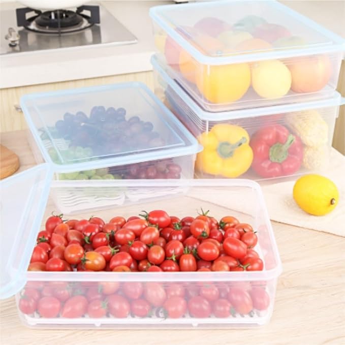 Fridge Storage Containers Kitchen Transparent Food Preservation Box Can Be Heated And Frozen Sealed Box With Lid Refrigerator Storage Box for Refrigerator Fruit Vegetable ( Color : Clear , Size : 8L )