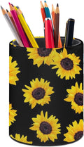 Sunflower Pen Holder Pencil Cup for Desk Organizer | Cute Makeup Brush Holder PU Multifunctional Office Suppliesfor Decor Home Classroom School