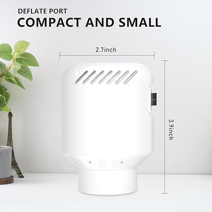 kissleaf Electric Pump for Vacuum Storage Bags, Air Pump for Storage Bags,Portable Vacuum Pump for Various Vacuum Sealer Bags, Suitable for Common Vacuum Bags-White (No Storage Bags)