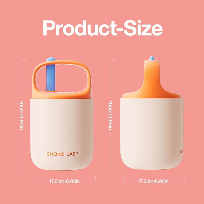 CHAKO LAB Food Jar 15 oz | Stainless Steel Vacuum Insulated for Hot Food and Cold Food | Wide Mouth Leak Proof Lunch Storage for Smoothie Bowl, Soup, Yogurt(Pink and Orange)