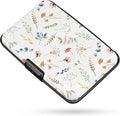 Credit Card Holder RFID Aluminum card case Leaves mini Wallet Women Men | ABS Business ID Case,Hard Case Large Capacity 6 Slots, Waterproof Durable ，Secure Closure Slim Small Credit Card Protector
