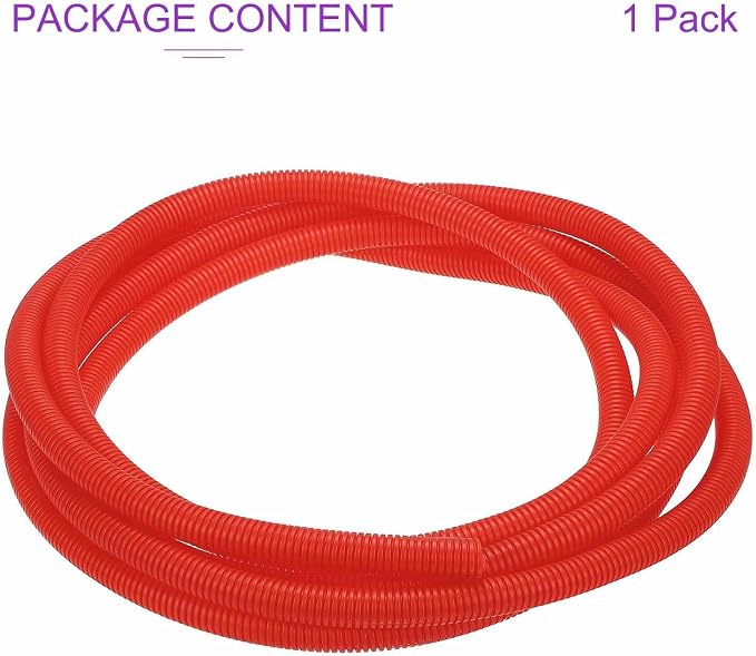 DMiotech 20ft Wire Loom Split Tubing 5/8 Inch(15.9mm) ID, Cord Protectors from Pet Flexible Conduit Cable Management for Office Home Garden, Red
