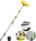 Buyplus 5-12 Foot (20 ft Reach) Car Wash Brush with 12-Inch Soft Bristle, On/Off Switch Telescopic Car Truck Boat Washing Brush with Hose Attachment for Cleaning RVs, House Siding, Floors and More!