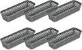 Glad Plastic Storage Basket Set - Multipurpose Drawer Trays, Kitchen Pantry Containers, and Bathroom Bins - 6 Pack Narrow Organizers, Grey