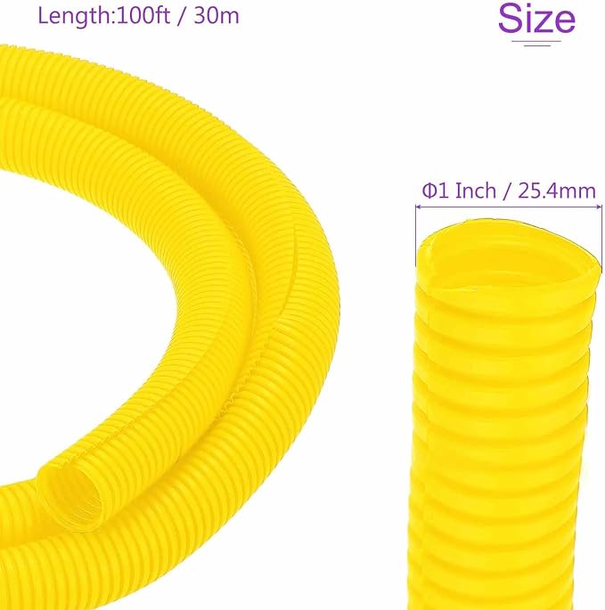 DMiotech 10ft Wire Loom Split Tubing 1 1/4 Inch(31.8mm) ID, Cord Protectors from Pet Flexible Conduit Cable Management for Office Home Garden, Yellow