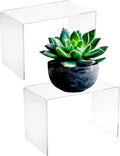 CLAY TONIC 2-PC Large Clear 5MM Thick Acrylic Display Risers, 9x6x6 Inch | Kitchen Organizer and Storage,Display Food, Pantry Cabinet Shelf, Retail Display